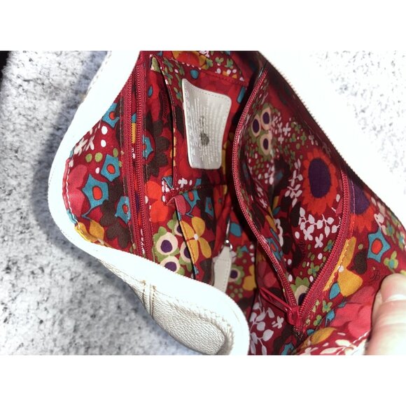 Brighton Purse Womens White Pebbled Leather Rainbow Braided Shoulder Boho Bag - Picture 14 of 14